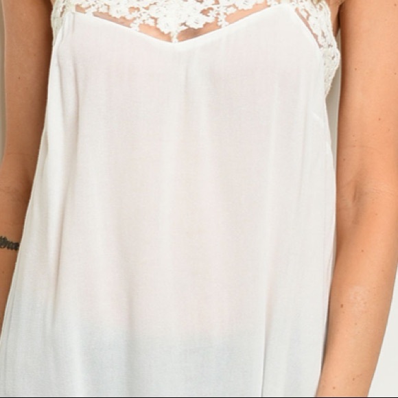 Ivory lace detail camisole tunic blouse - Picture 4 of 8